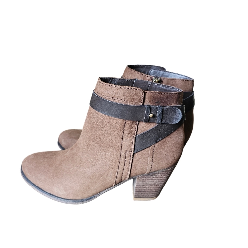 Franco Sarto Ankle Boots Women's‎ 8.5 M Brown Leather side zipper